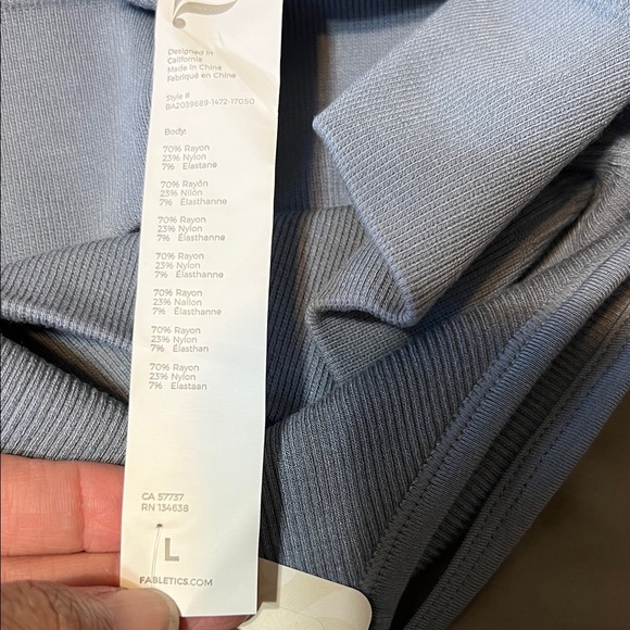 Fabletics Light Blue Ribbed Bra - Picture 5 of 5